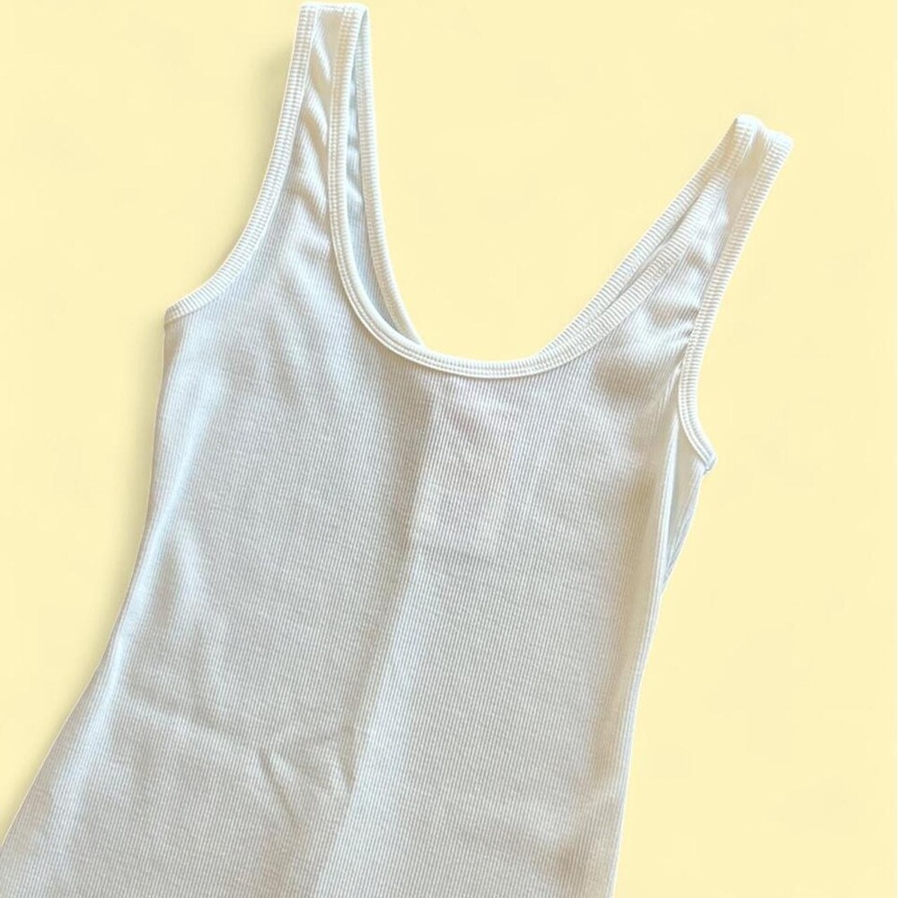 NEW WITH TAGS White Ribbed tank top dress